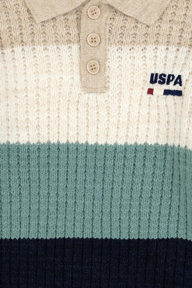 Erkek Çocuk Açık Lacivert Polo Yaka Kazak - 50311123002