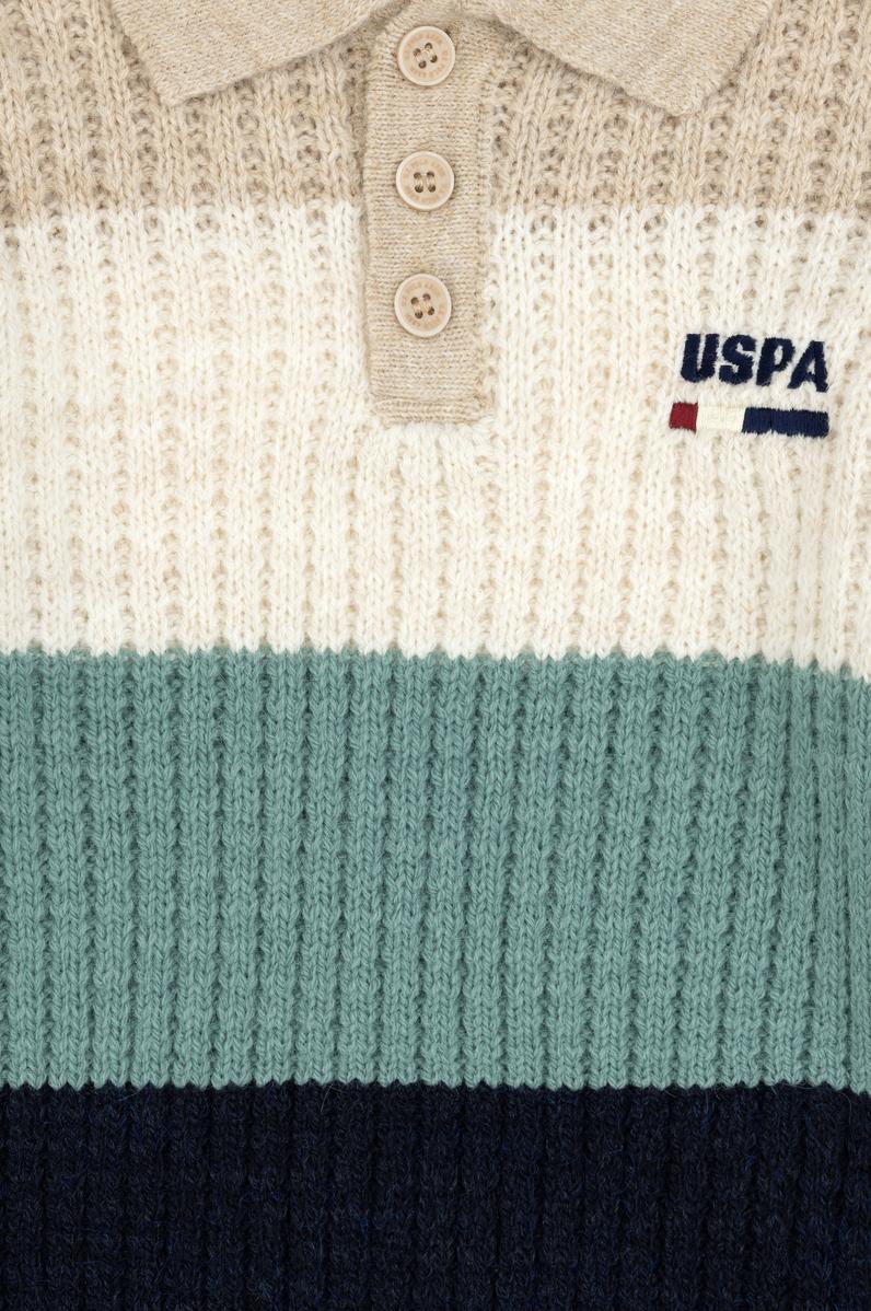 Erkek Çocuk Açık Lacivert Polo Yaka Kazak