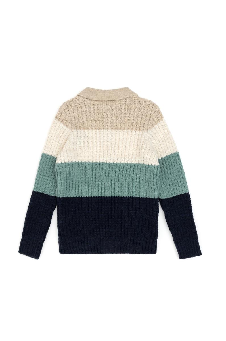 Erkek Çocuk Açık Lacivert Polo Yaka Kazak