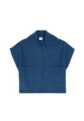 Kız Çocuk İndigo Triko Panço - 50254390014