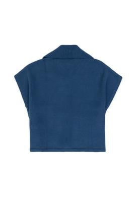 Kız Çocuk İndigo Triko Panço - 50254390014