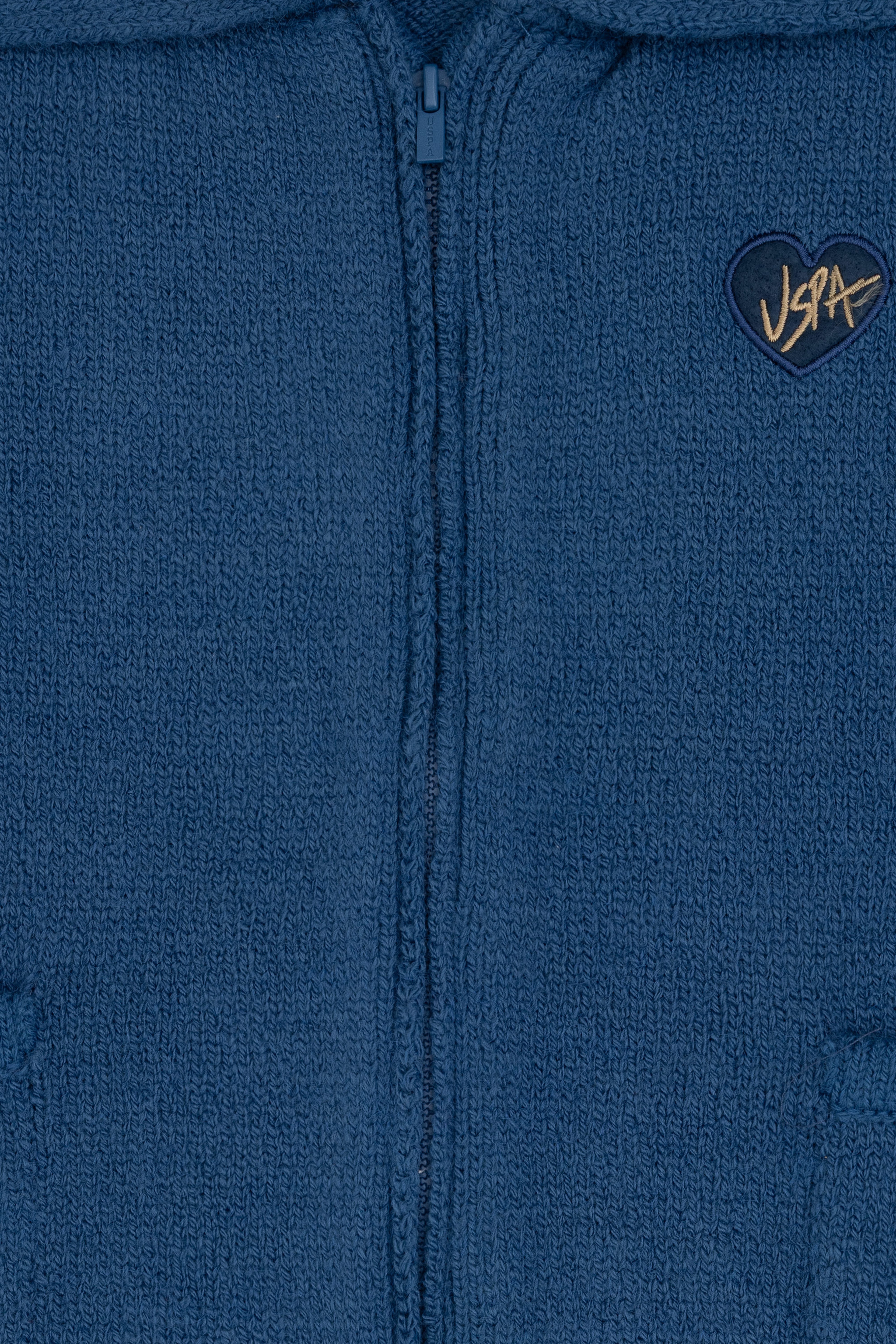 Kız Çocuk İndigo Triko Panço