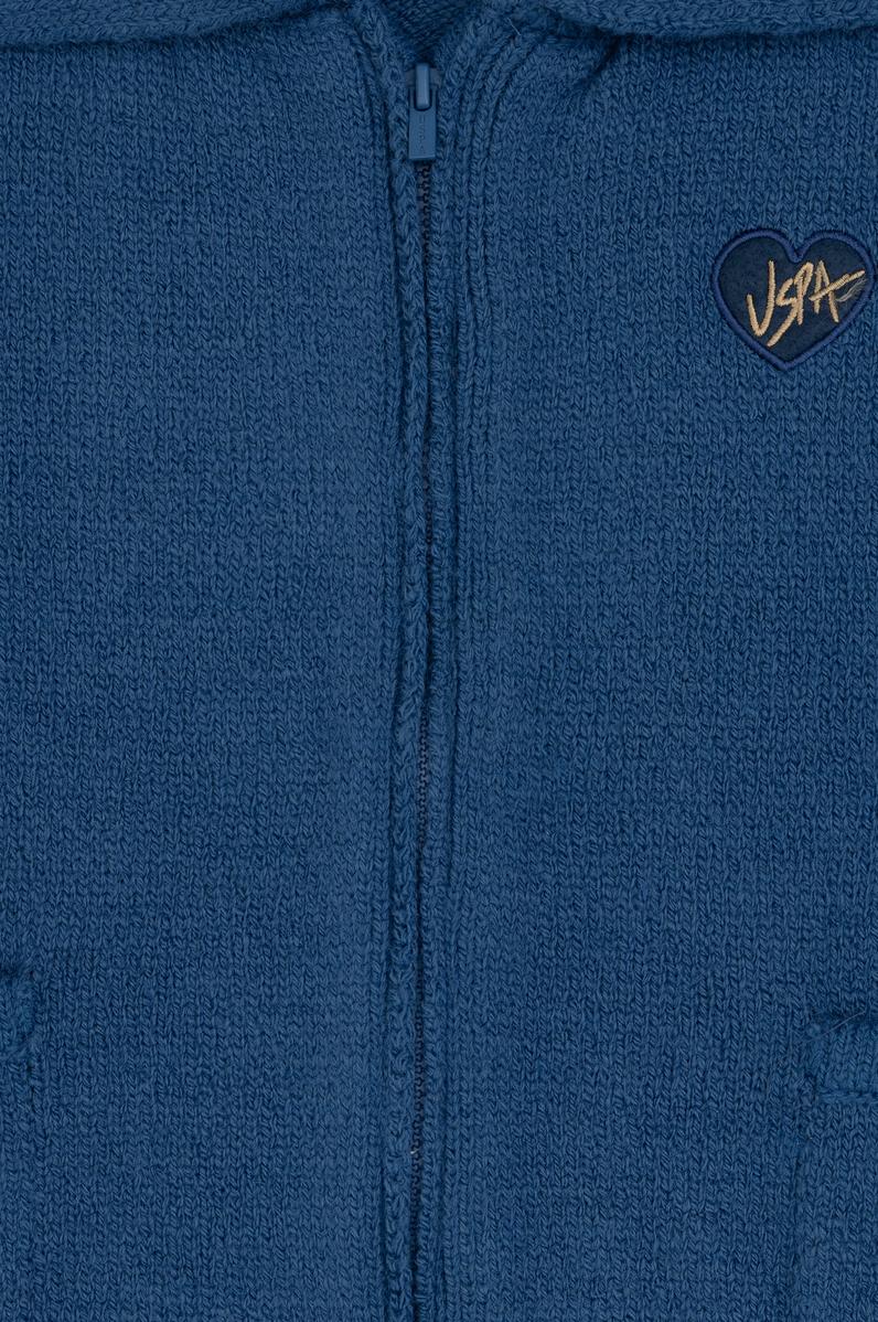 Kız Çocuk İndigo Triko Panço