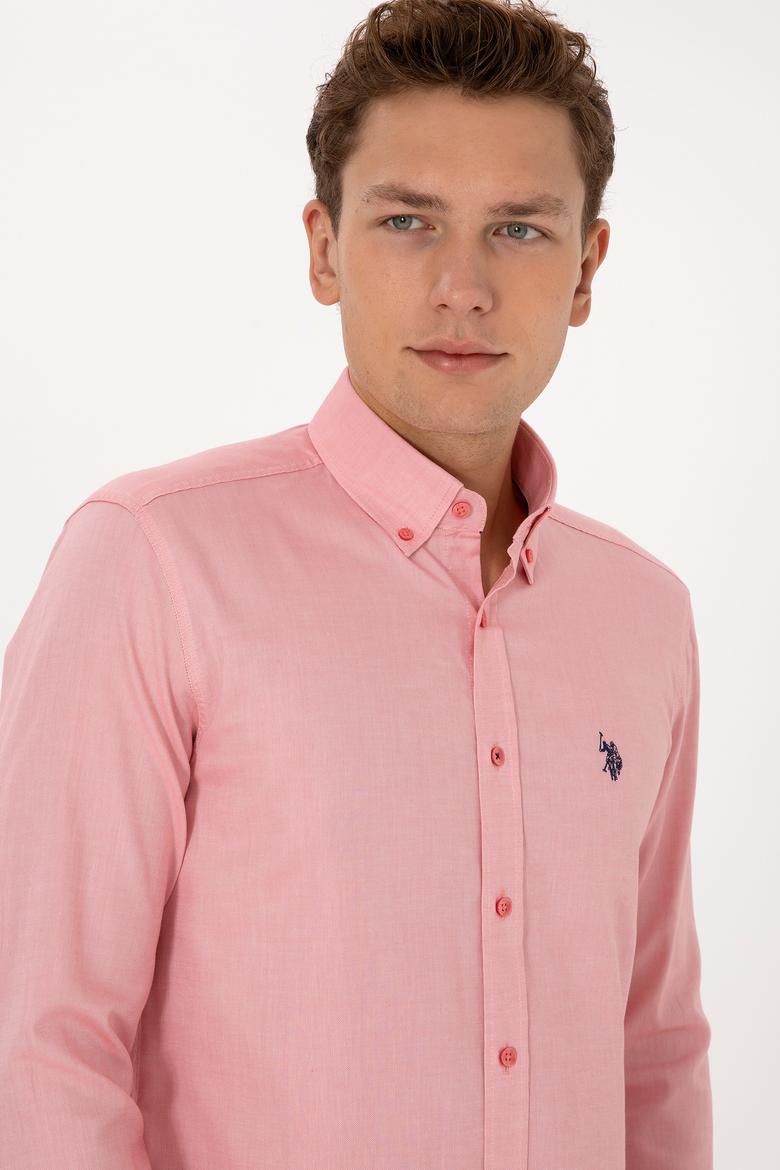 Erkek Pembe Uzun Kollu Basic Gömlek - 50298002042