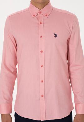 Erkek Pembe Uzun Kollu Basic Gömlek - 50298002042