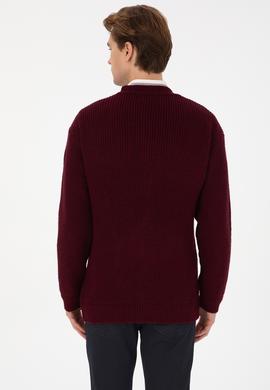 Erkek Bordo Triko Hırka - 50314960025