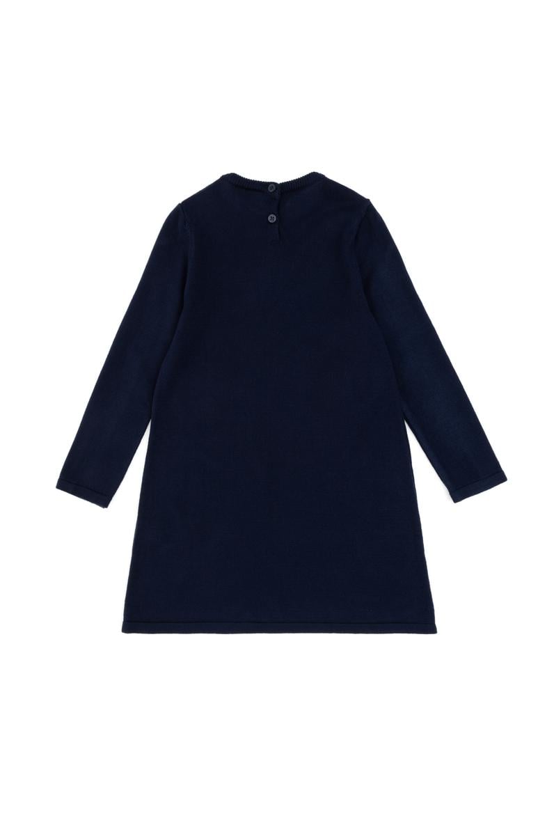Kız Çocuk Lacivert Triko Elbise