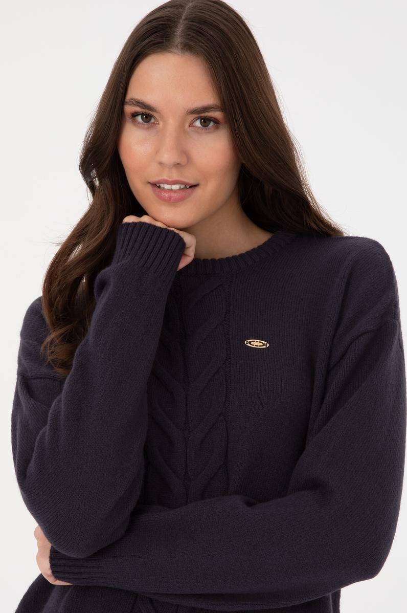 Kadın Açık Lacivert Kazak