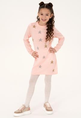 Kız Çocuk Açık Pembe Triko Elbise - 50316806024