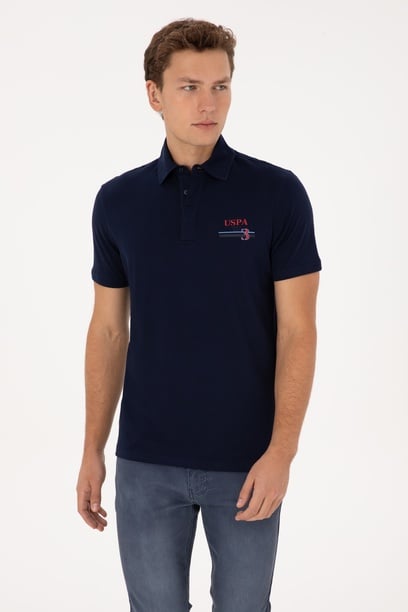 Erkek Regular Fit Polo Yaka Lacivert Tişört