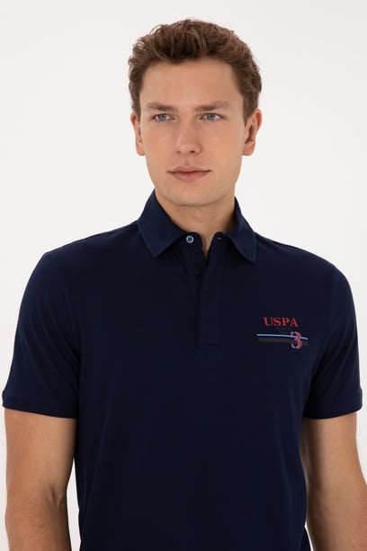Erkek Regular Fit Polo Yaka Lacivert Tişört