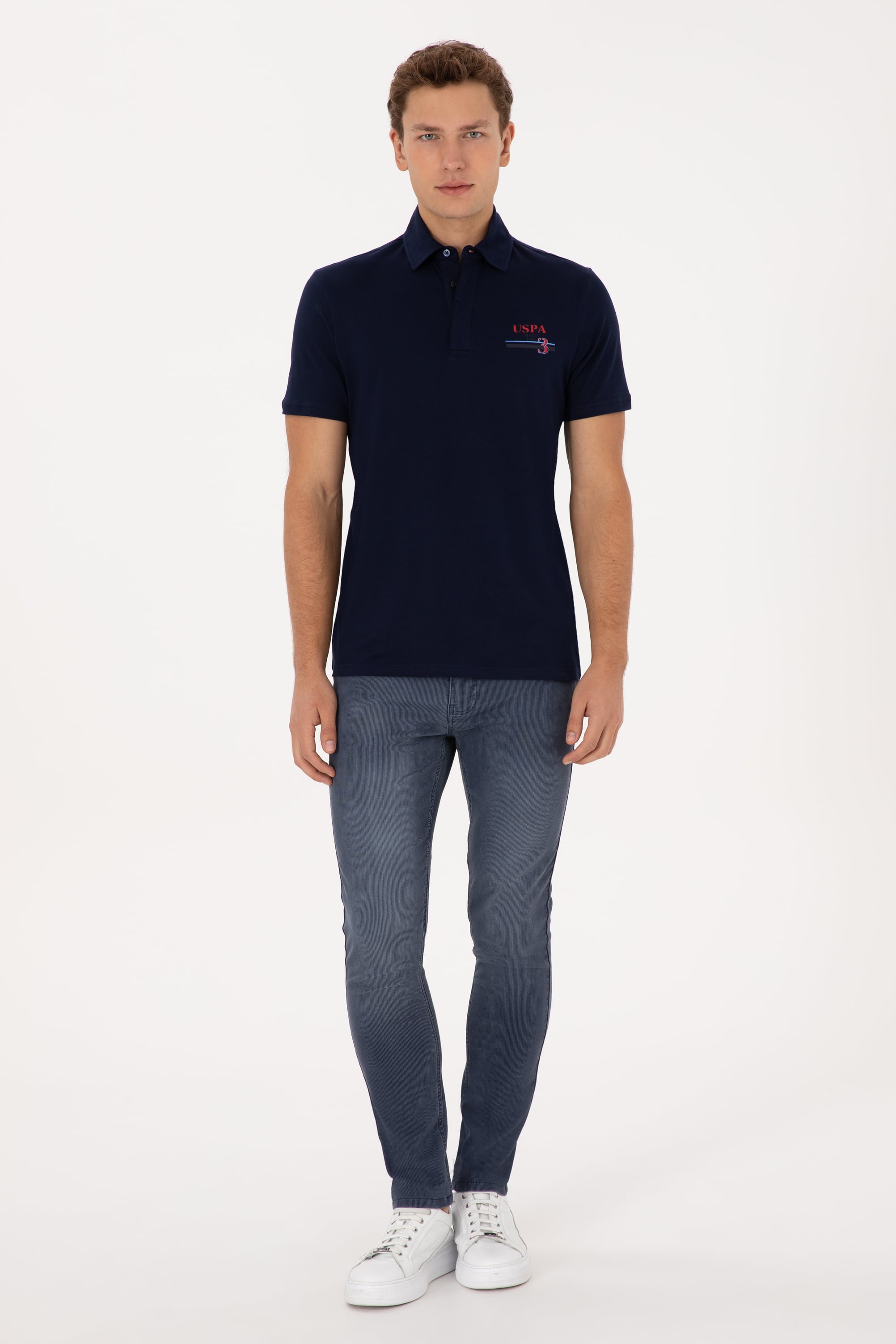 Erkek Regular Fit Polo Yaka Lacivert Tişört