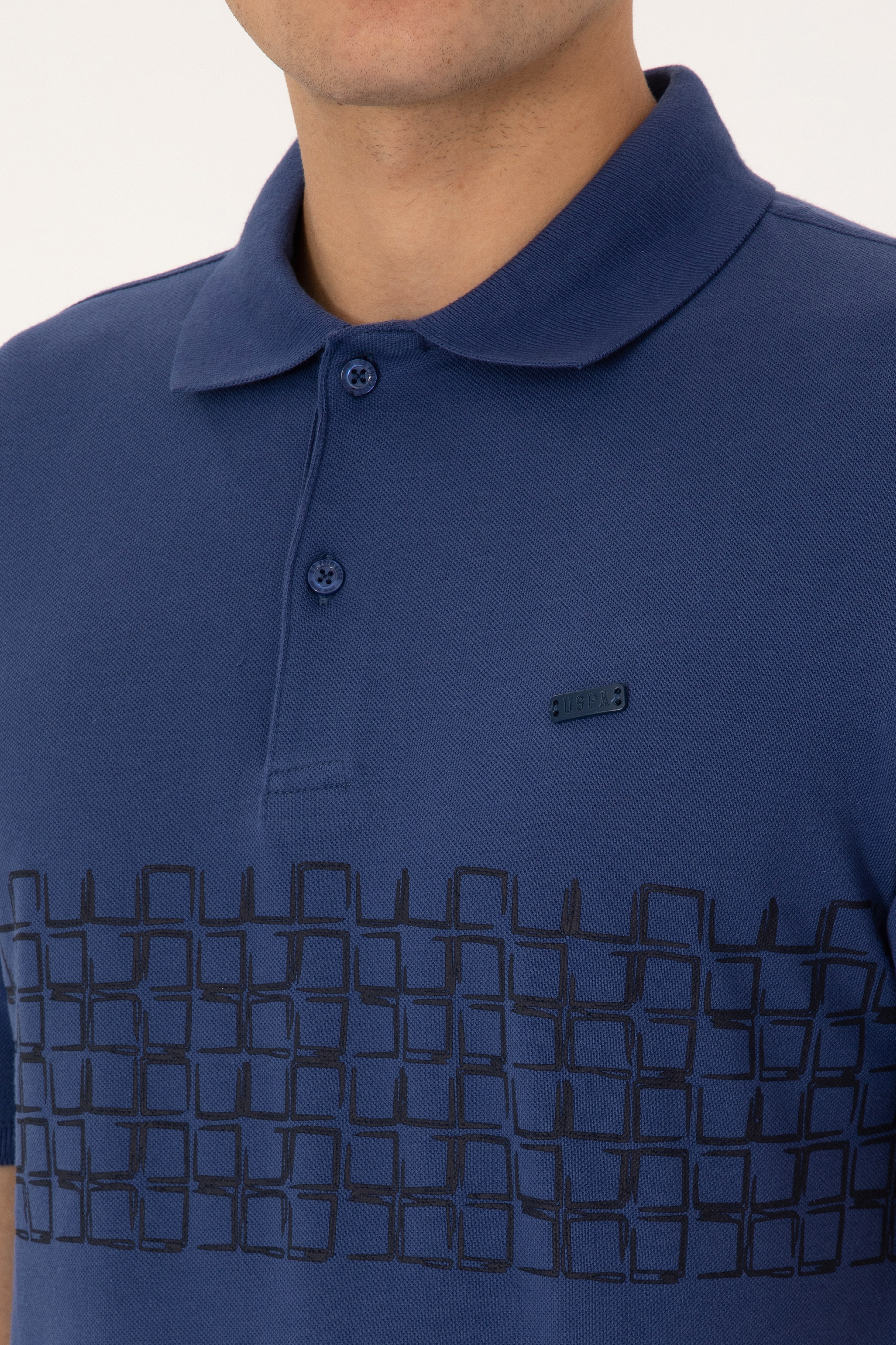 Erkek Regular Fit Polo Yaka İndigo Tişört - Image 7