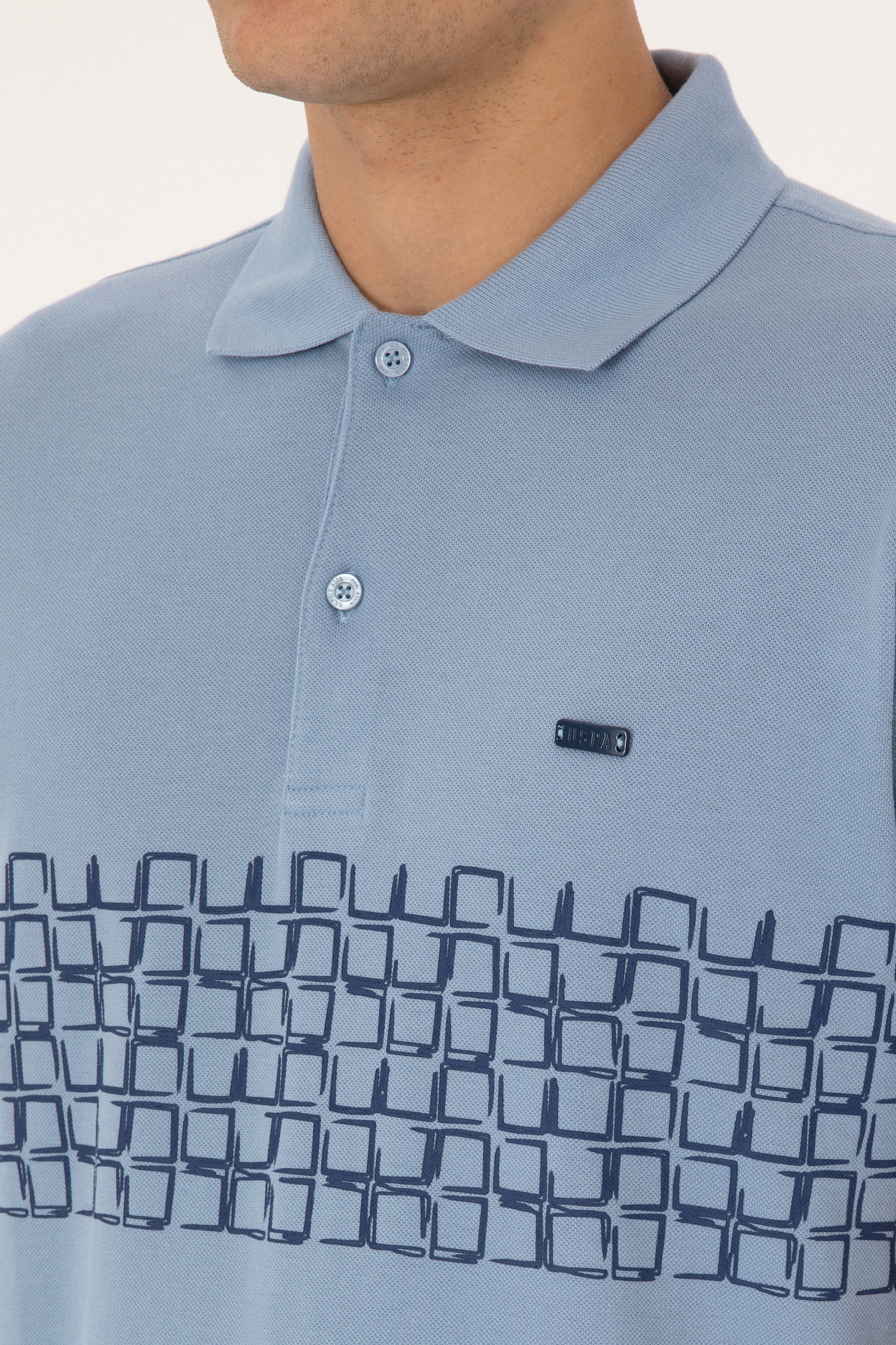 Erkek Regular Fit Polo Yaka Açık Mavi Tişört - Image 7