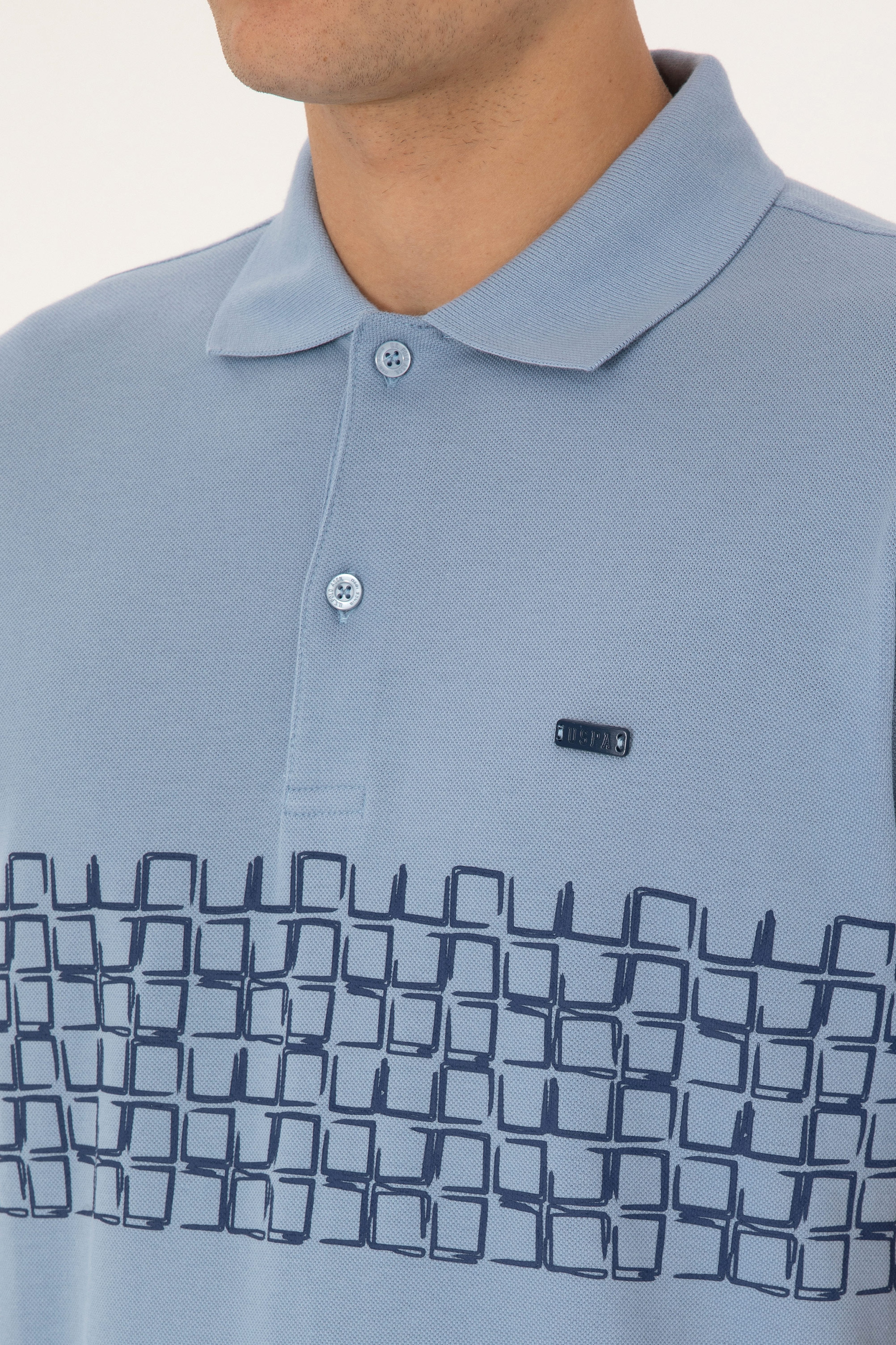 Erkek Regular Fit Polo Yaka Açık Mavi Tişört