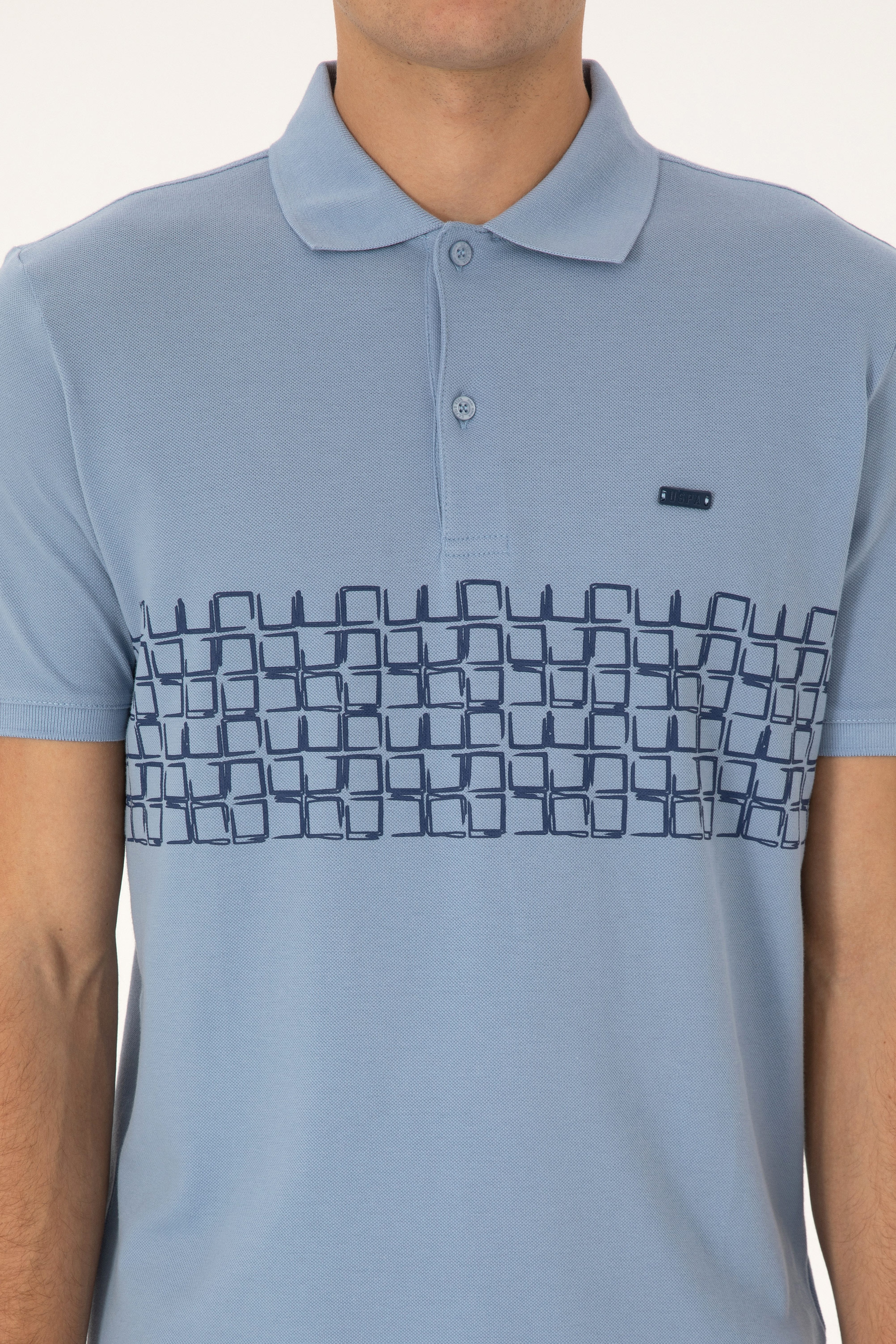 Erkek Regular Fit Polo Yaka Açık Mavi Tişört - Image 6