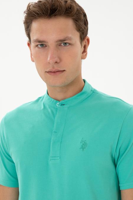 Erkek Regular Fit Hakim Yaka Mint Tişört