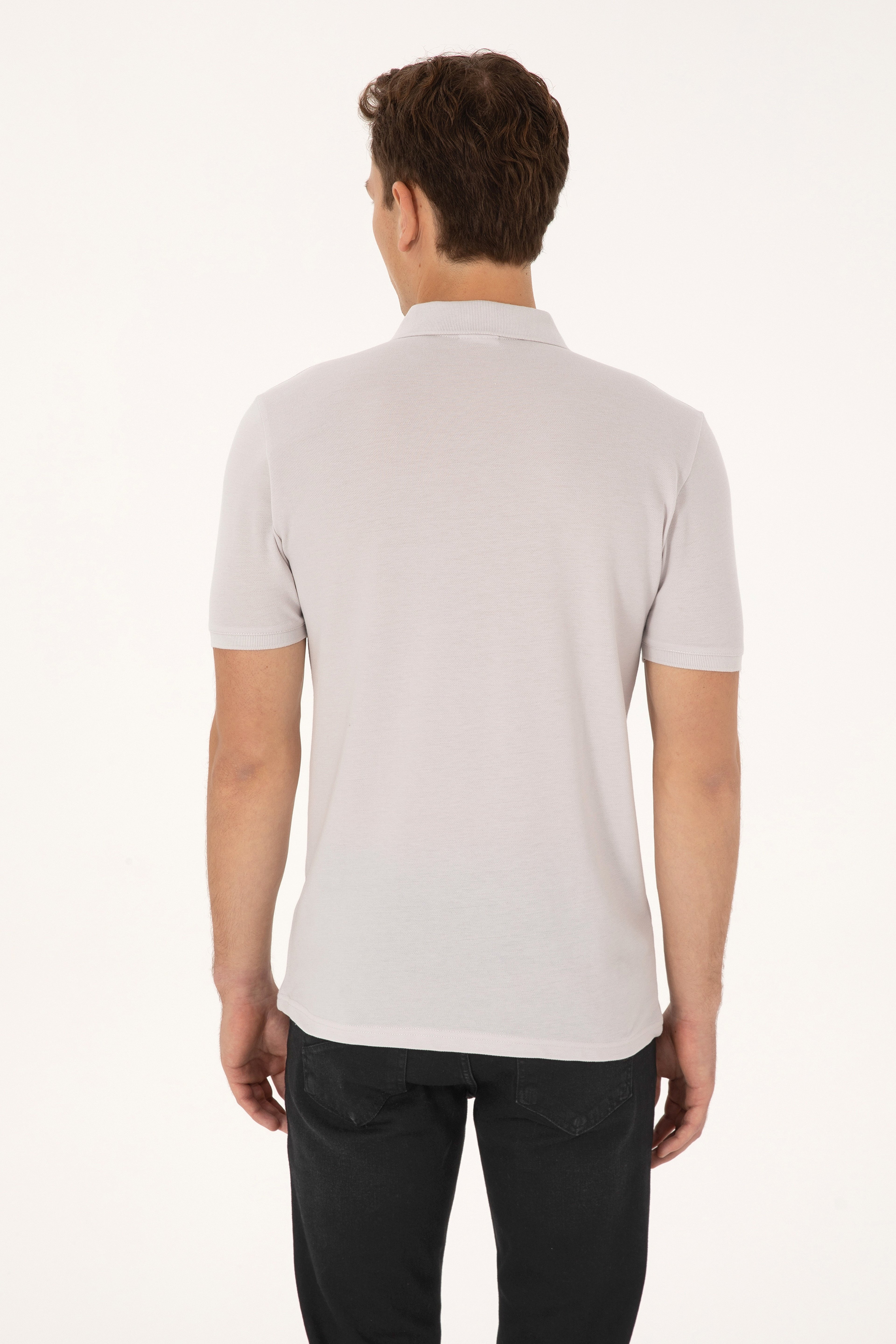 Erkek Regular Fit Polo Yaka Taş Tişört - Image 5