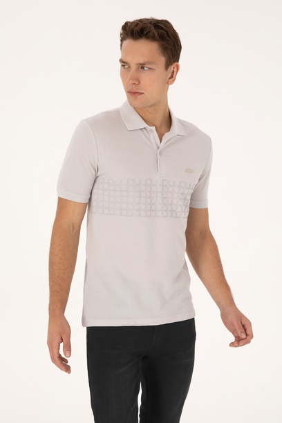 Erkek Regular Fit Polo Yaka Taş Tişört