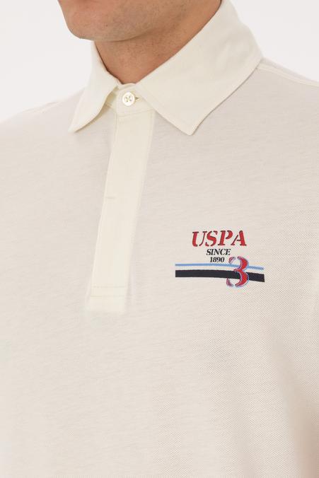 Erkek Regular Fit Polo Yaka Krem Tişört