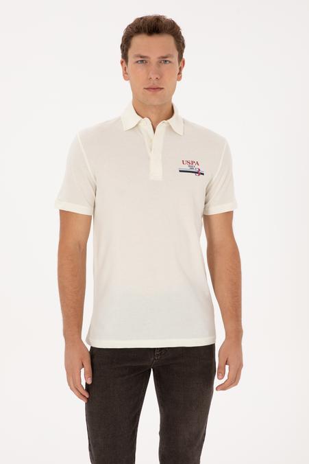 Erkek Regular Fit Polo Yaka Krem Tişört