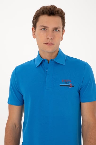 Erkek Regular Fit Polo Yaka Kobalt Mavi Tişört