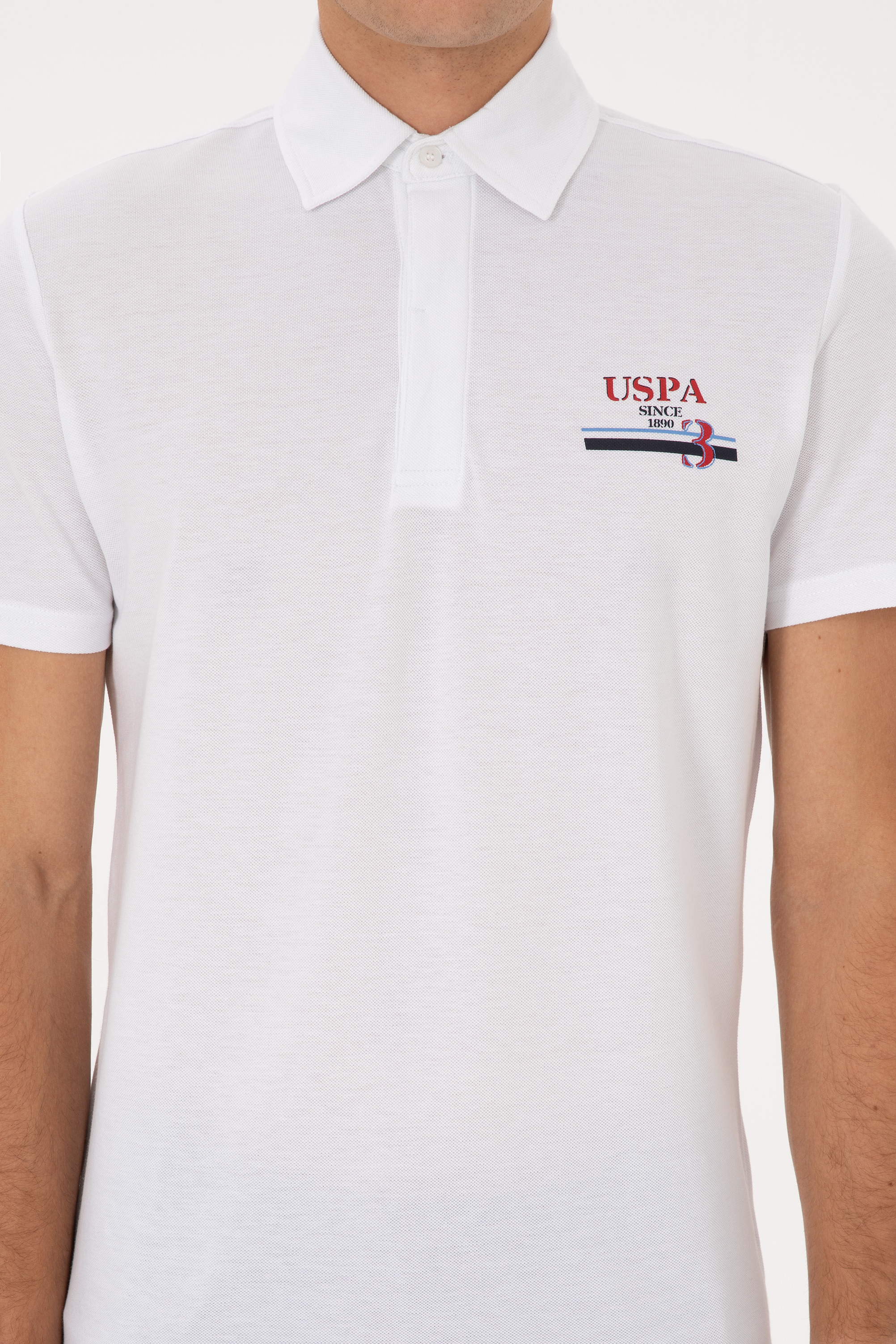 Erkek Regular Fit Polo Yaka Beyaz Tişört - Image 6