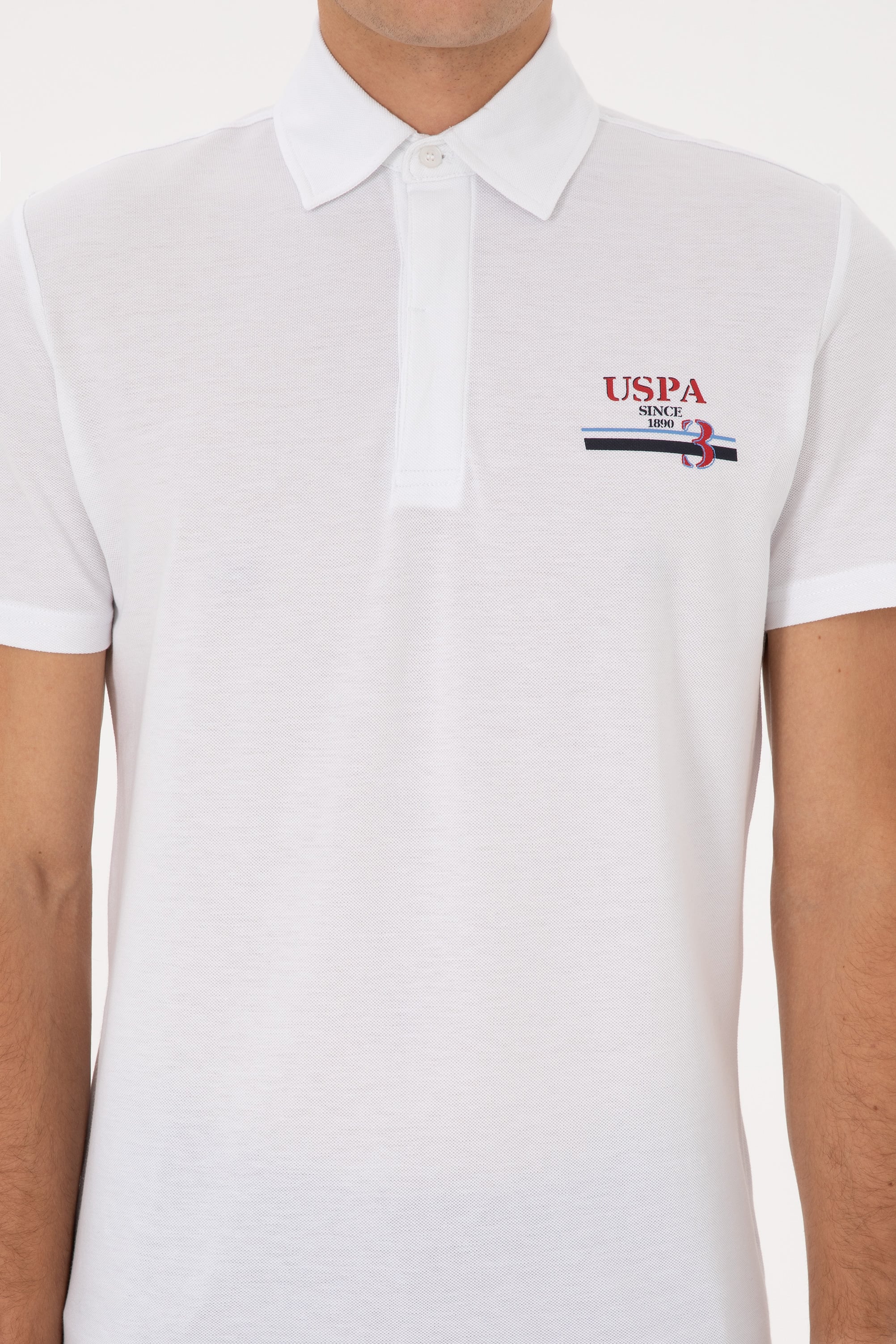 Erkek Regular Fit Polo Yaka Beyaz Tişört