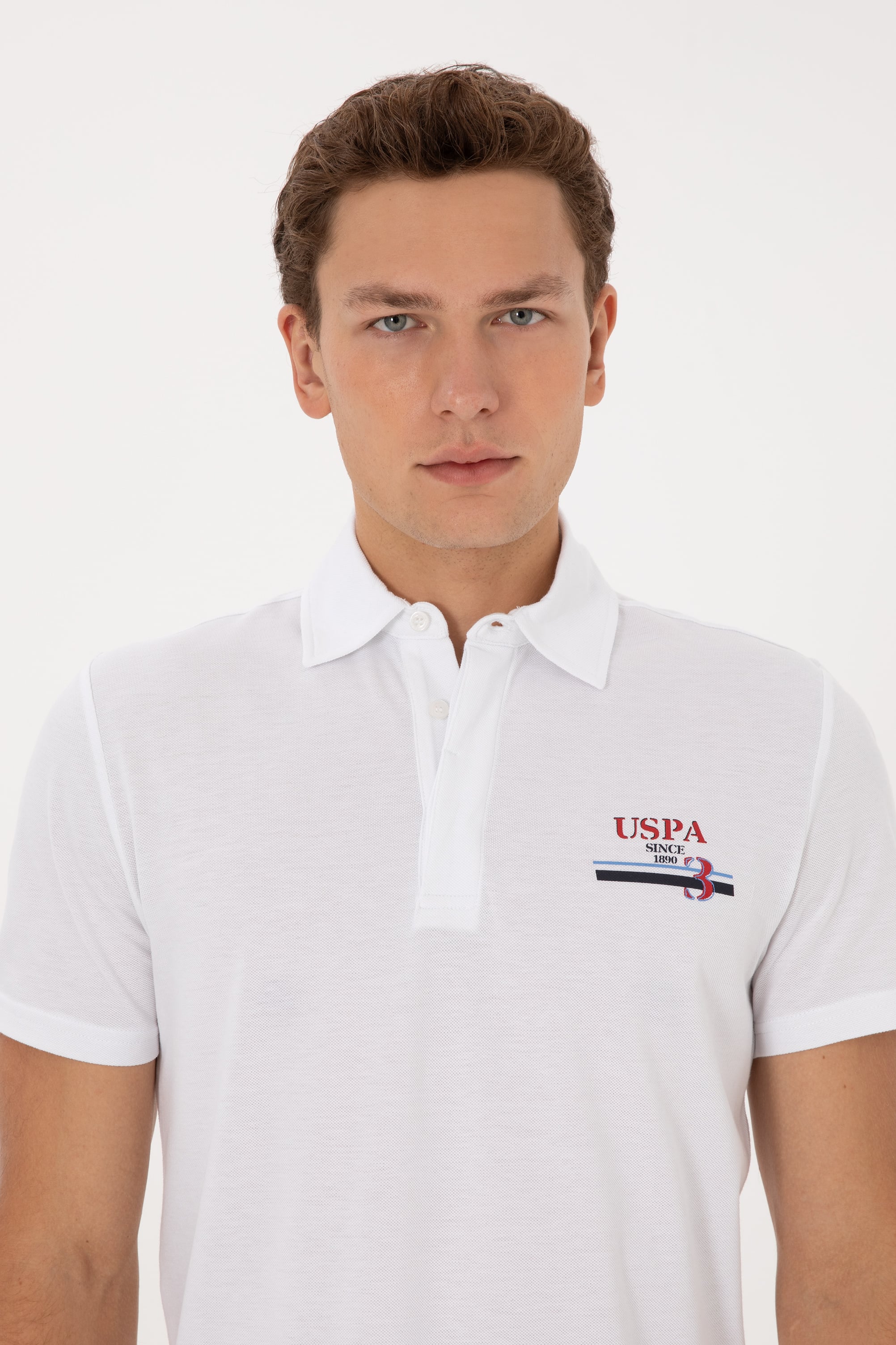 Erkek Regular Fit Polo Yaka Beyaz Tişört - Image 2