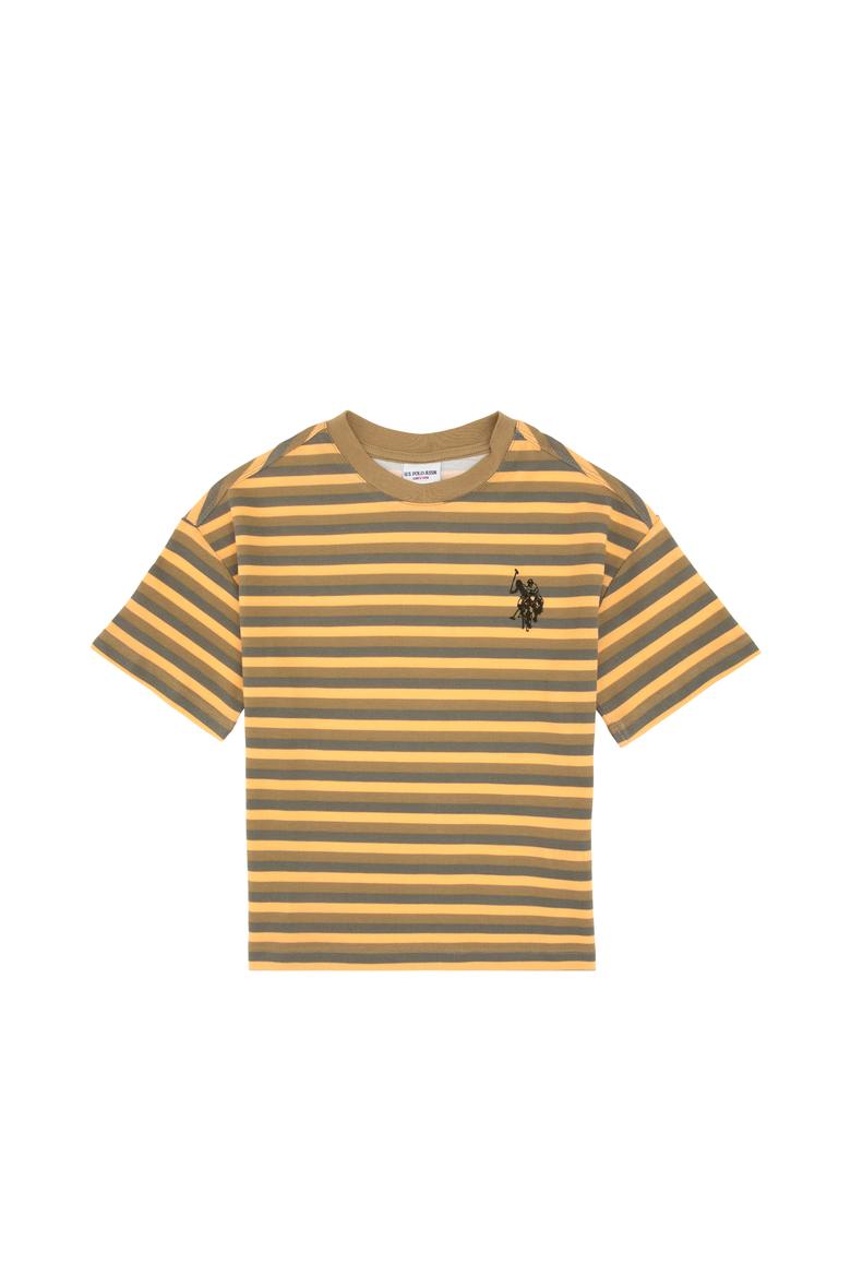 Erkek Çocuk Haki Bisiklet Yaka Tişört - 50325183009