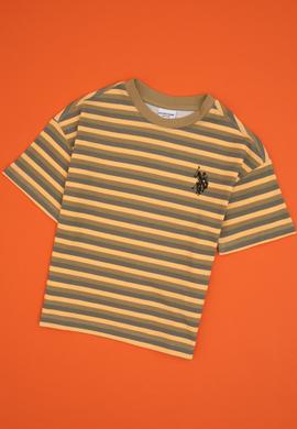 Erkek Çocuk Haki Bisiklet Yaka Tişört - 50325183009