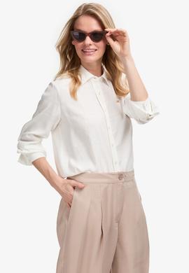 Kadın Beyaz Uzun Kollu Gömlek - 50309032010