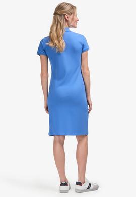 Kadın İndigo Polo Yaka Mini Boy Örme Elbise - 50297457147