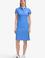 Kadın İndigo Polo Yaka Mini Boy Örme Elbise