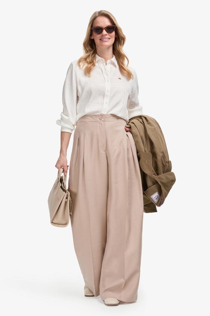 Kadın Koyu Bej Kanvas Pantolon