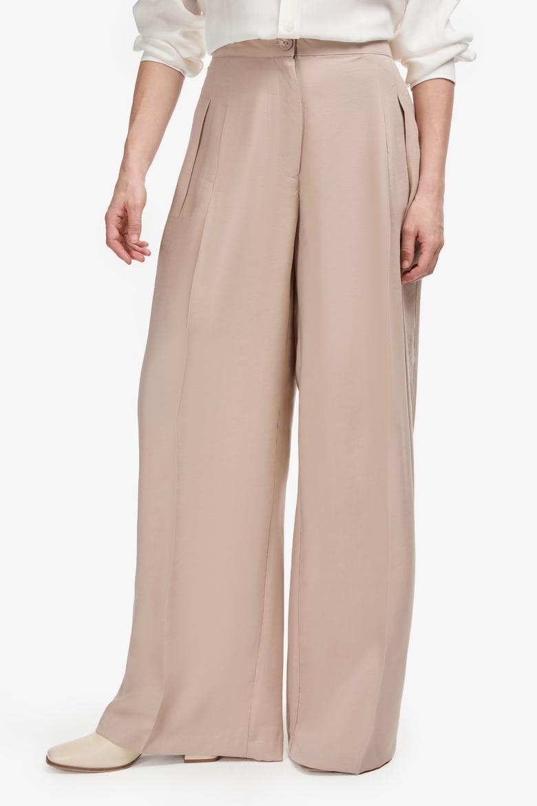 Kadın Koyu Bej Kanvas Pantolon - 50309255030