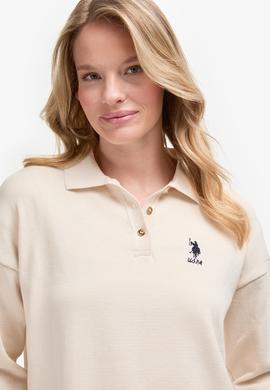 Kadın Krem Polo Yaka Kazak - 50314707010