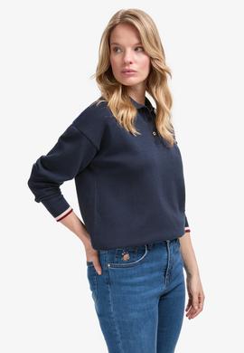 Kadın Lacivert Polo Yaka Kazak - 50314707020