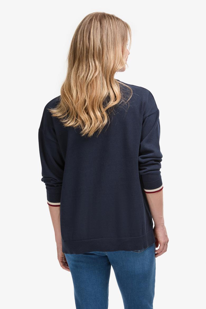 Kadın Lacivert Polo Yaka Kazak - 50314707020