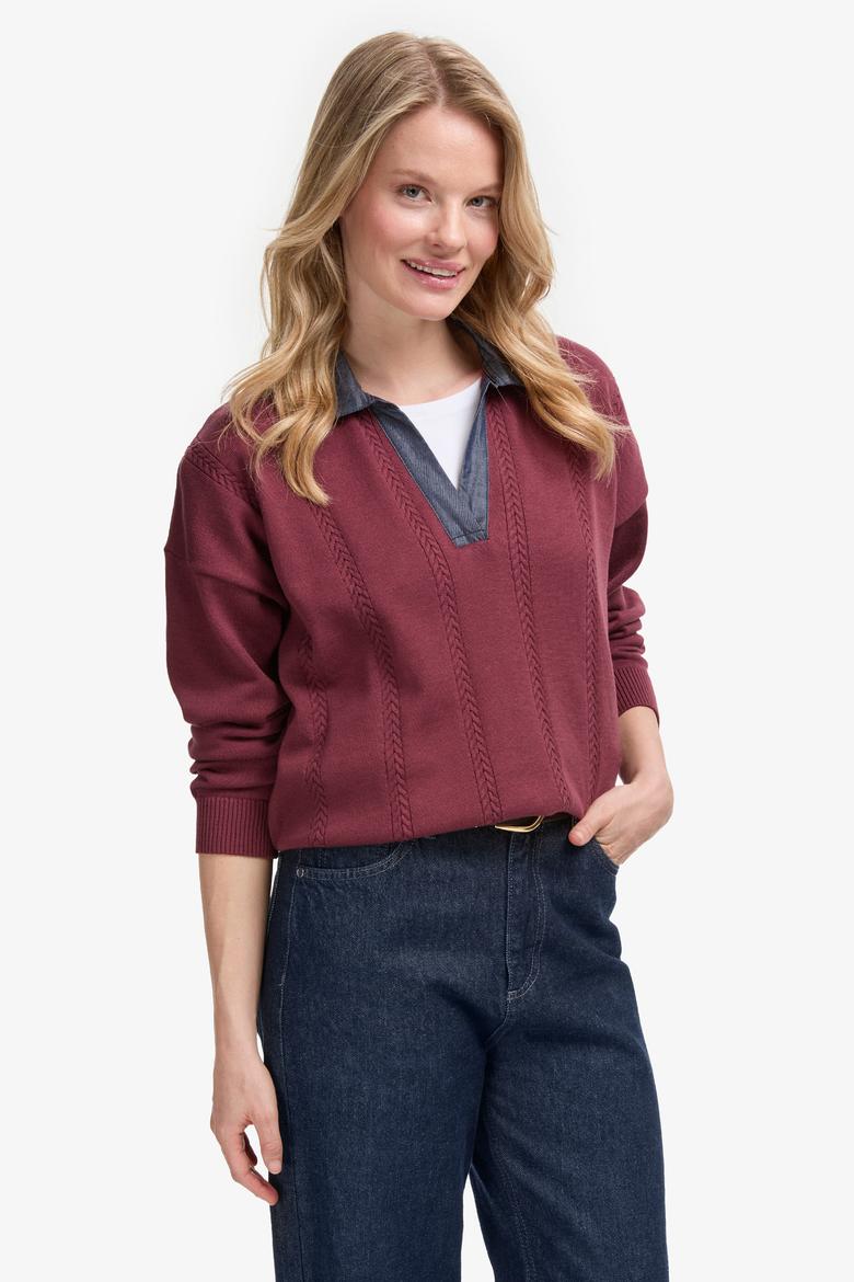 Kadın Bordo Kazak - 50314661013