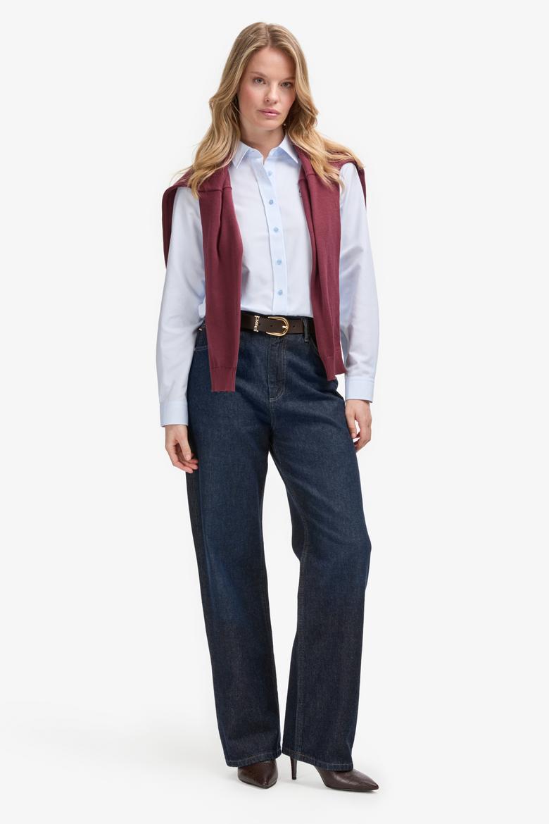 Kadın Açık Mavi Uzun Kollu Basic Gömlek - 50324791012