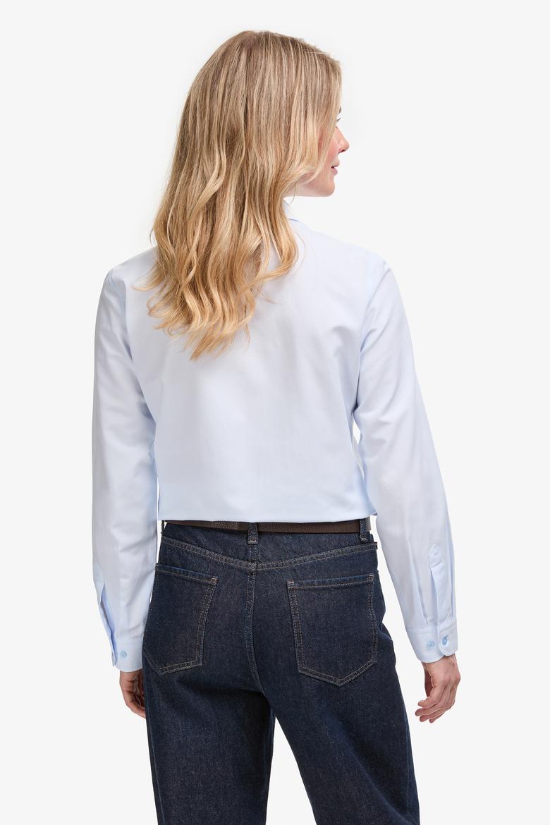 Kadın Açık Mavi Uzun Kollu Basic Gömlek - 50324791012