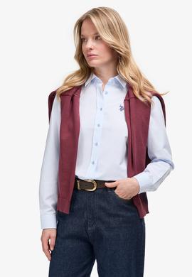 Kadın Açık Mavi Uzun Kollu Basic Gömlek - 50324791012