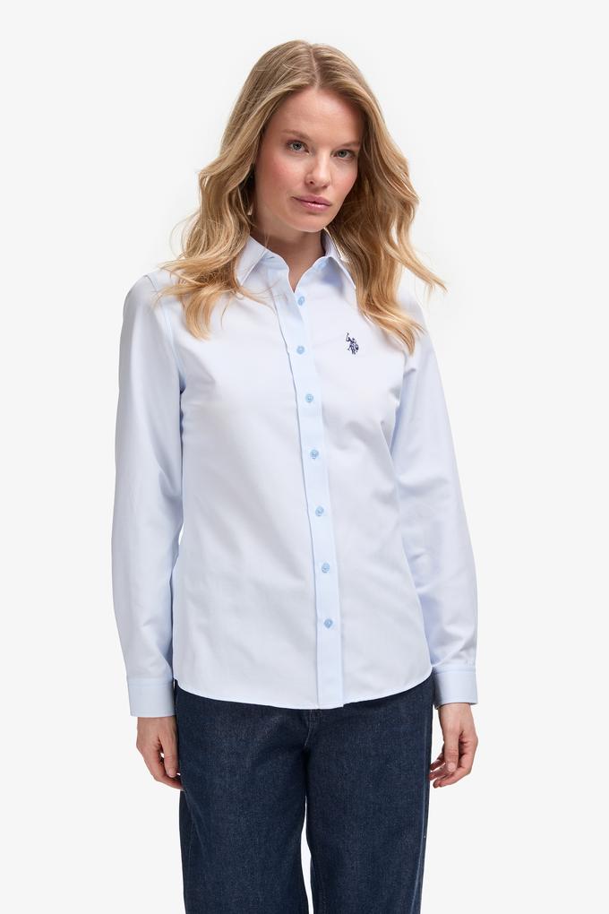 Kadın Açık Mavi Uzun Kollu Basic Gömlek