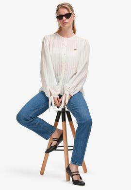 Kadın Krem Uzun Kollu Gömlek - 50299609023