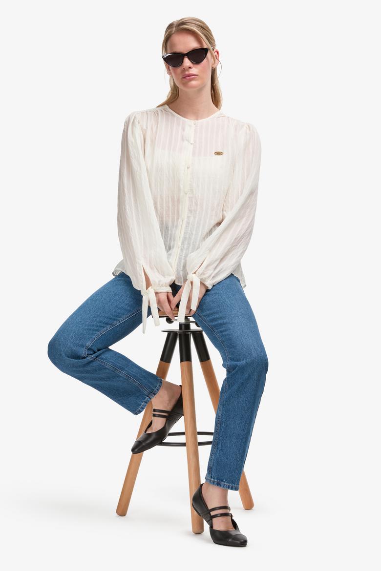 Kadın Krem Uzun Kollu Gömlek - 50299609023