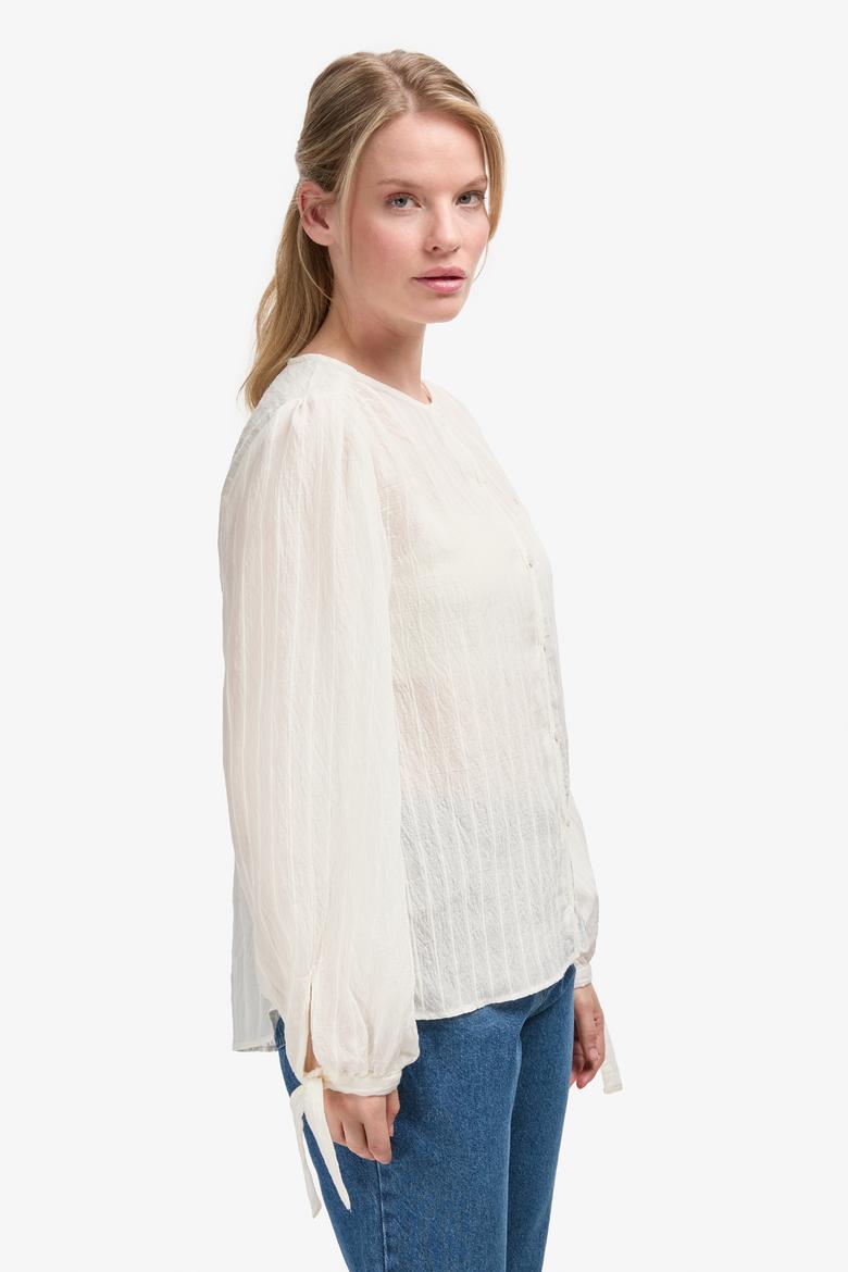 Kadın Krem Uzun Kollu Gömlek - 50299609023