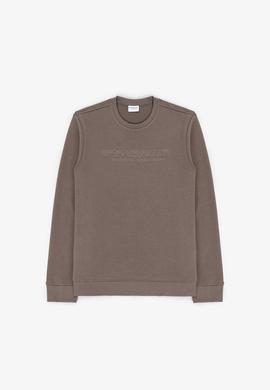 Erkek Regular Fit Bisiklet Yaka Vizon Sweatshirt - 50308686037