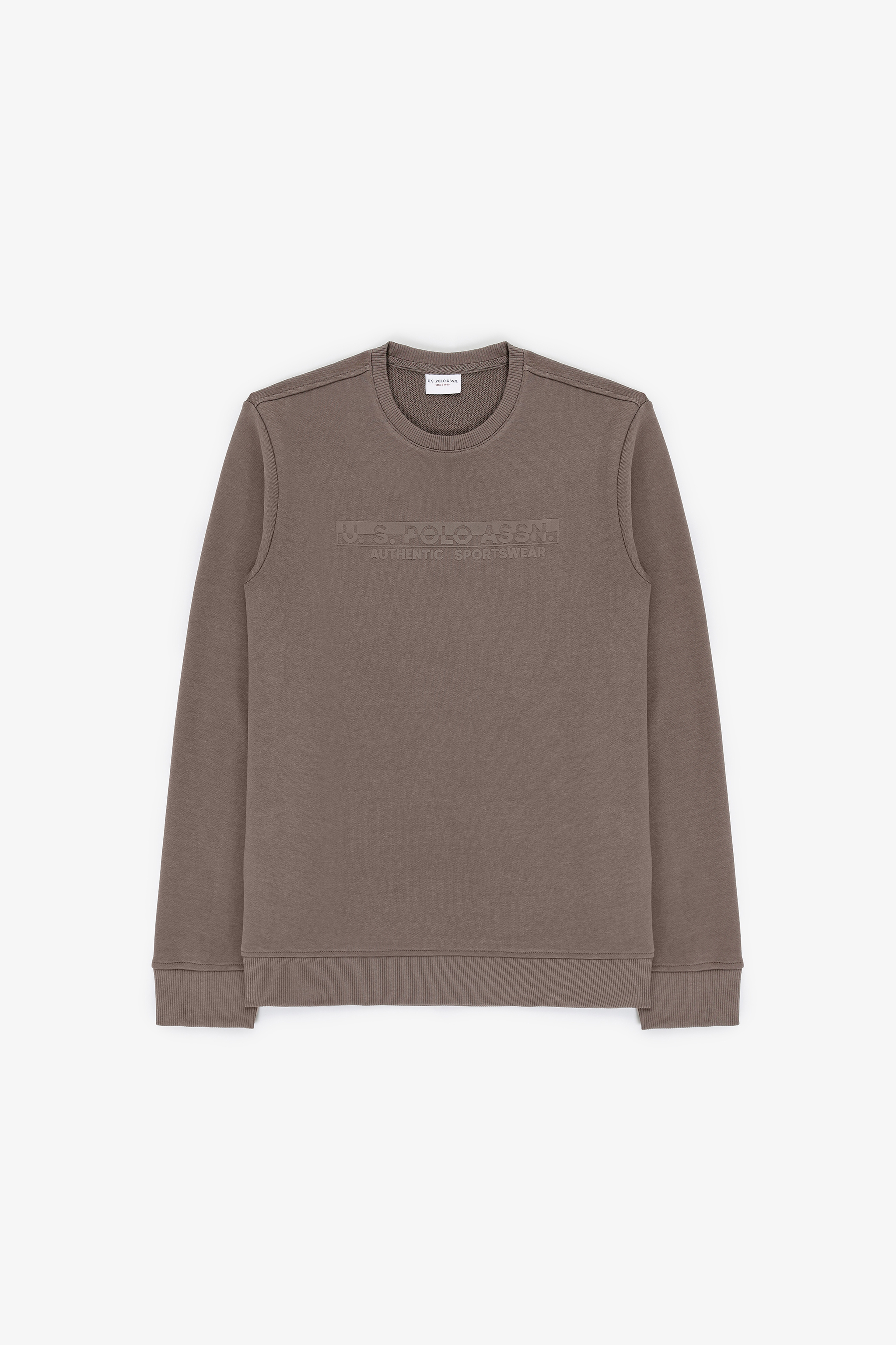 Erkek Regular Fit Bisiklet Yaka Vizon Sweatshirt - Image 6