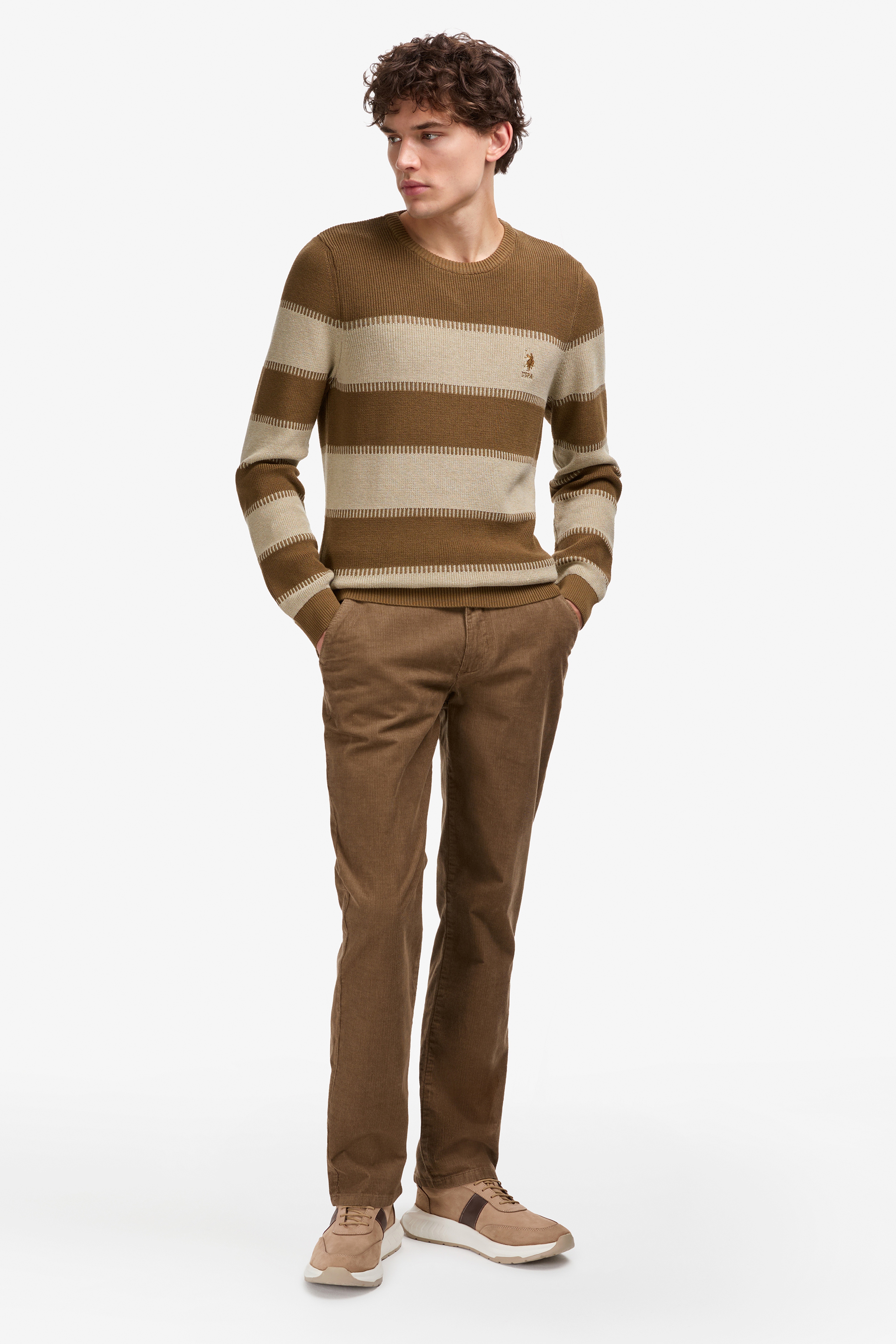 Erkek Regular Fit Haki Kanvas Pantolon